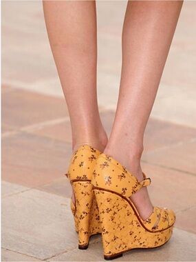 Bottega Veneta Floral Intrecciato Wedge Platform Sandals